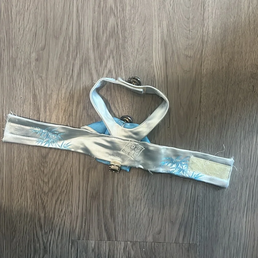 Elegant Blue and White Dog Harness